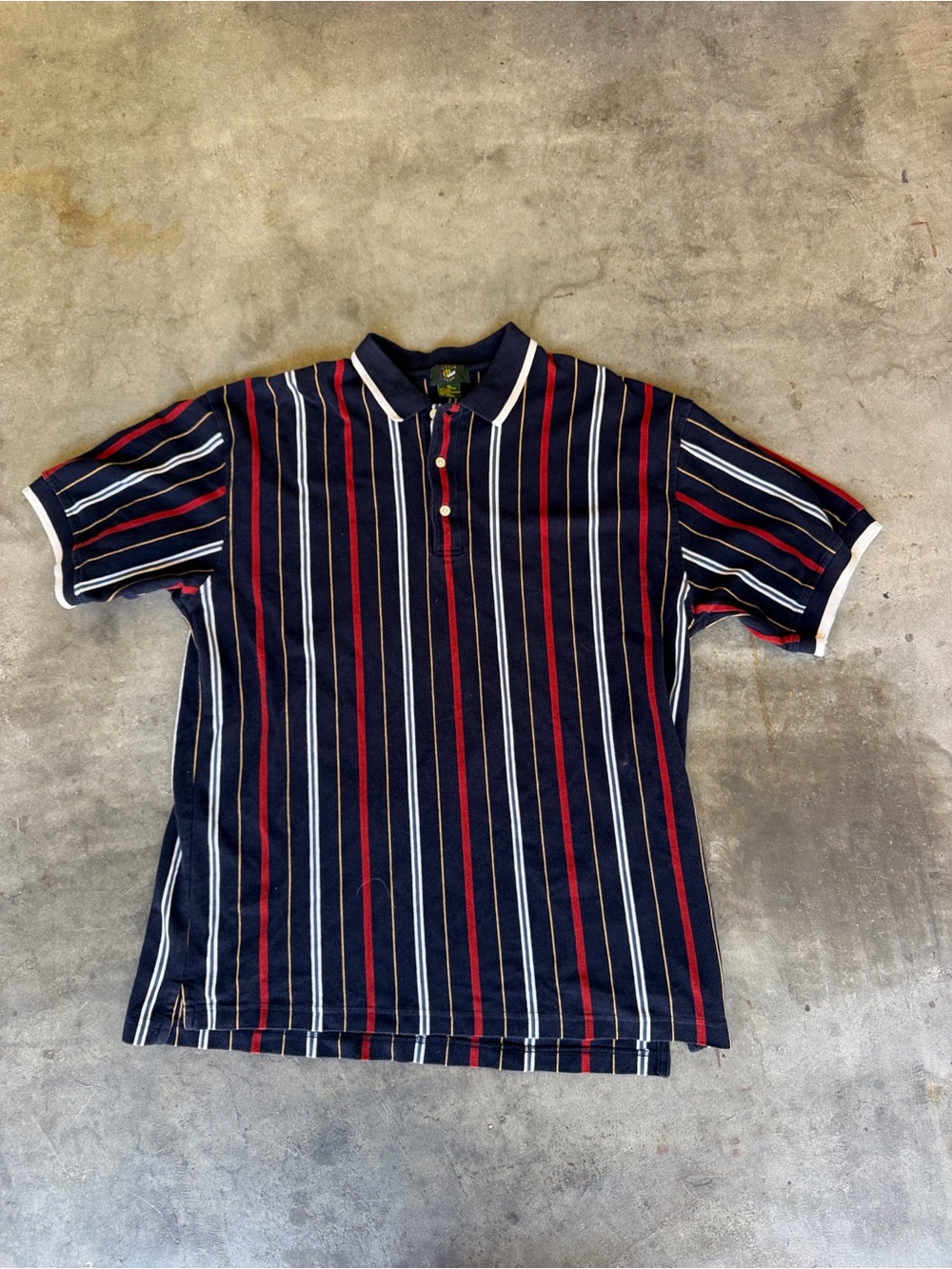 Vintage Club Room Rugby Polo Shirt Men’s XL Blue/Red Striped Colorblock